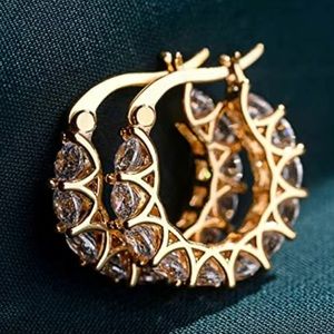 3/$25 Inside out gold hoop earrings